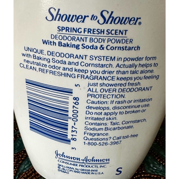 Vintage Spring Fresh Shower to Shower Body Powder *TALC* NOS 1990 Johnson - Picture 3 of 3
